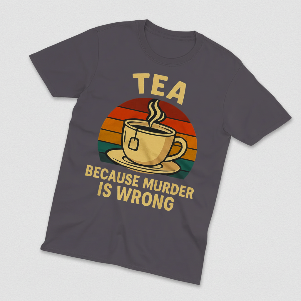 Tea Because Murder Is Wrong T-Shirt_space
