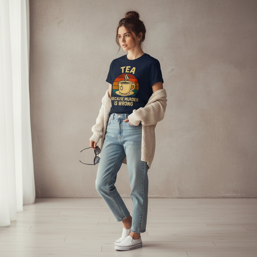 Tea Because Murder Is Wrong T-Shirt_pairing