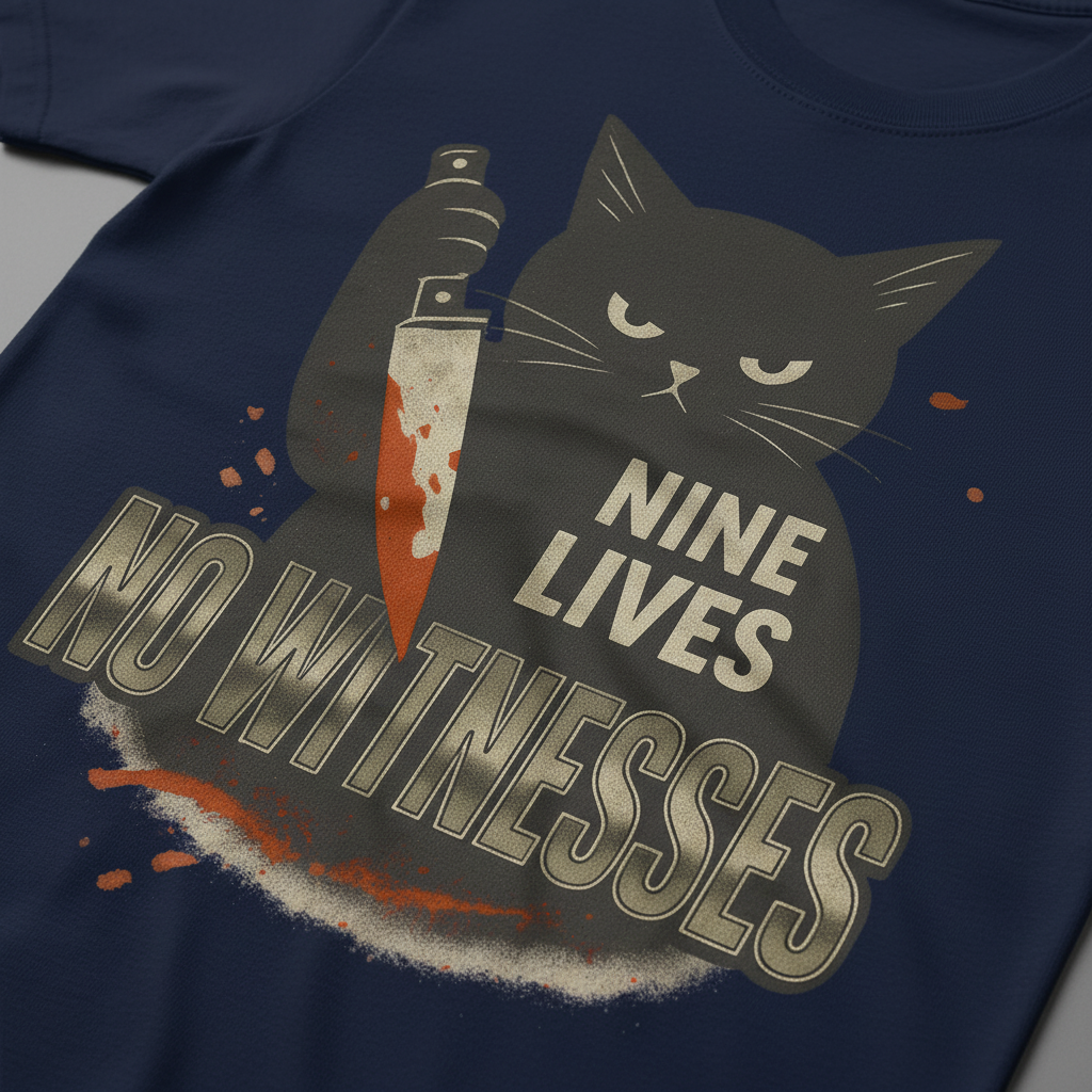 Nine Lives No Witnesses T-Shirt_closeup