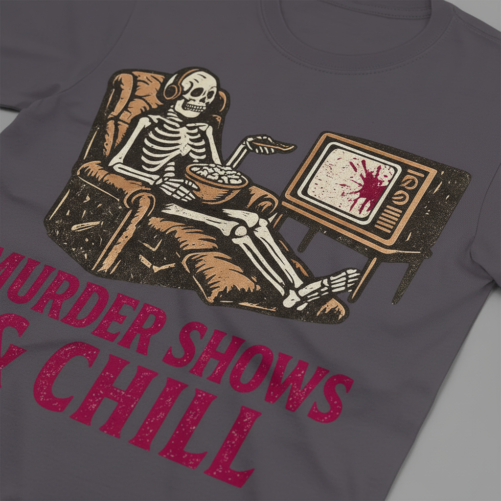 Murder Shows & Chill T-Shirt_closeup