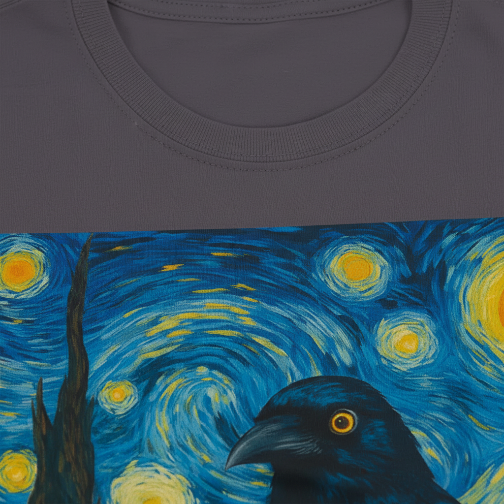 Caw Gogh T-Shirt_closeup