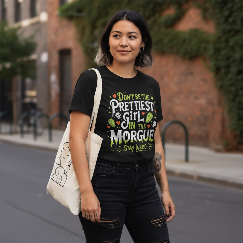 Prettiest Girl in the Morgue T-Shirt_lifestyle