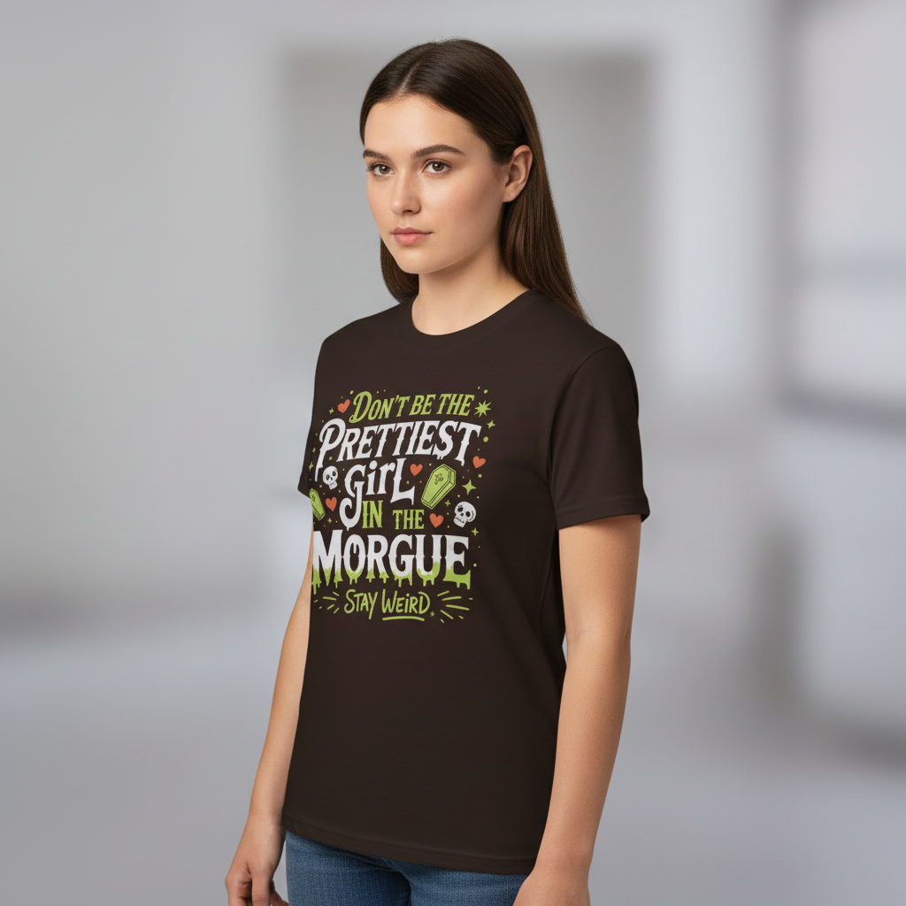Prettiest Girl in the Morgue T-Shirt_space