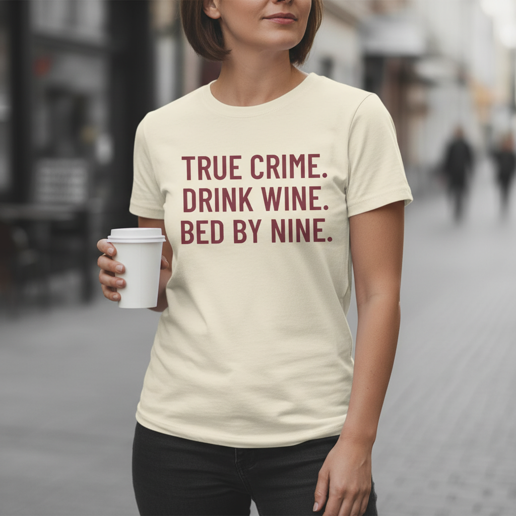 True Crime & Wine T-Shirt_lifestyle