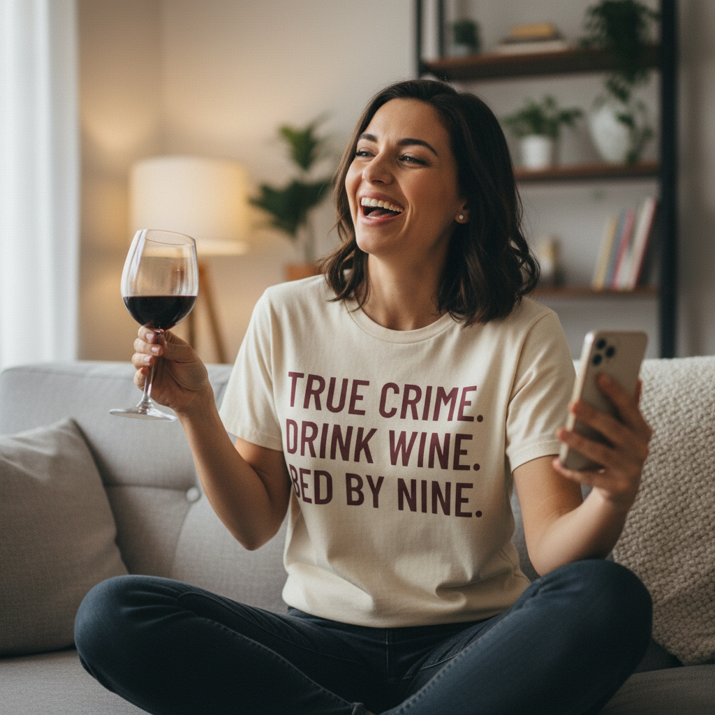 True Crime & Wine T-Shirt_use