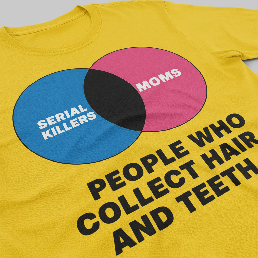Serial Killers vs Moms T-Shirt_closeup