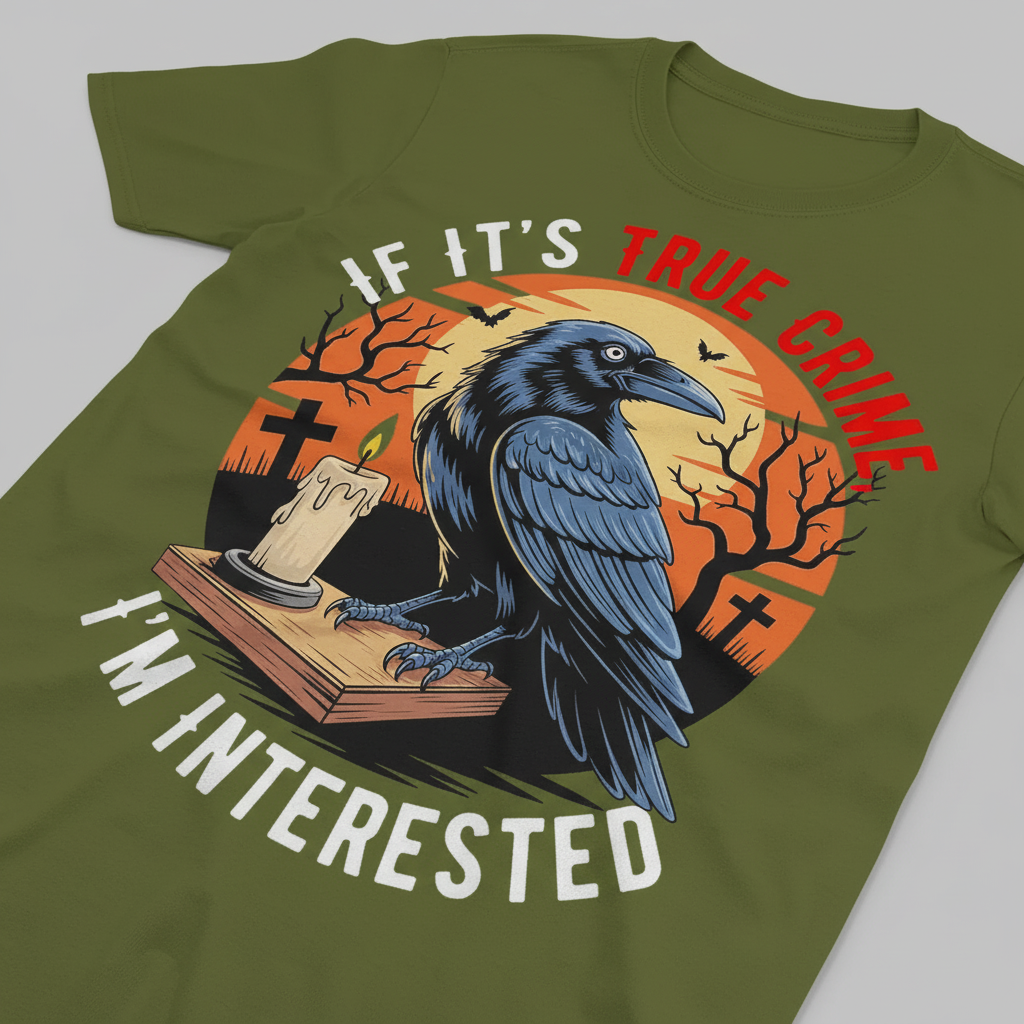 True Crime Raven T-Shirt_closeup
