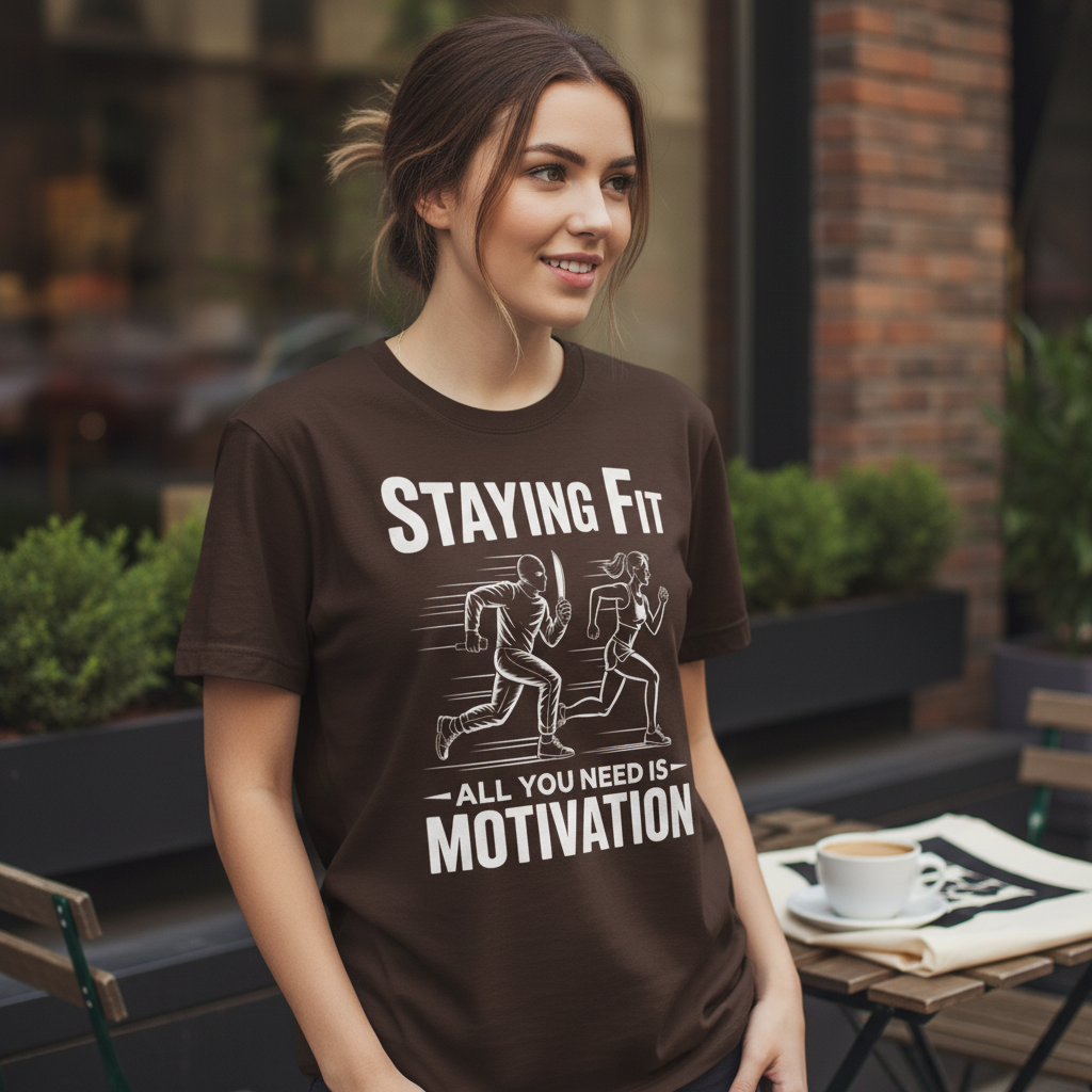 Staying Fit Motivation T-Shirt_lifestyle