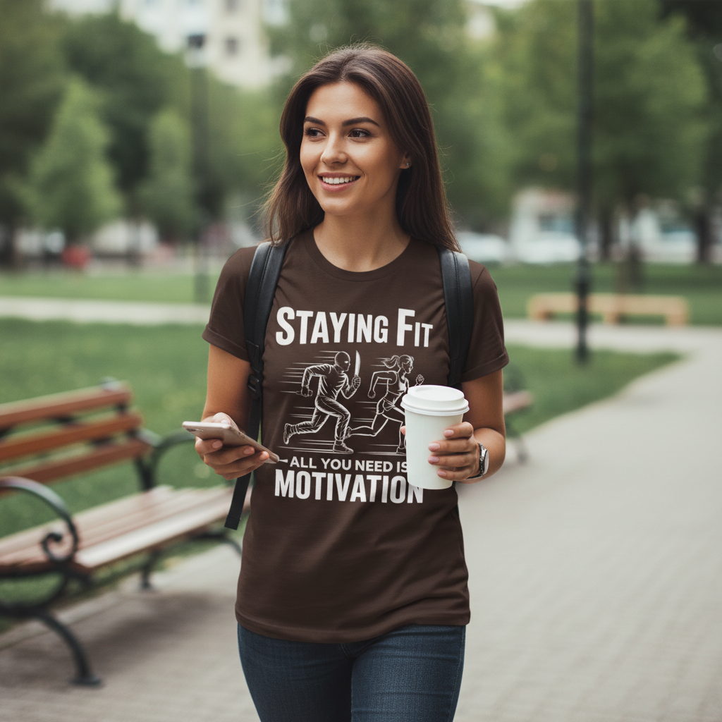 Staying Fit Motivation T-Shirt_use