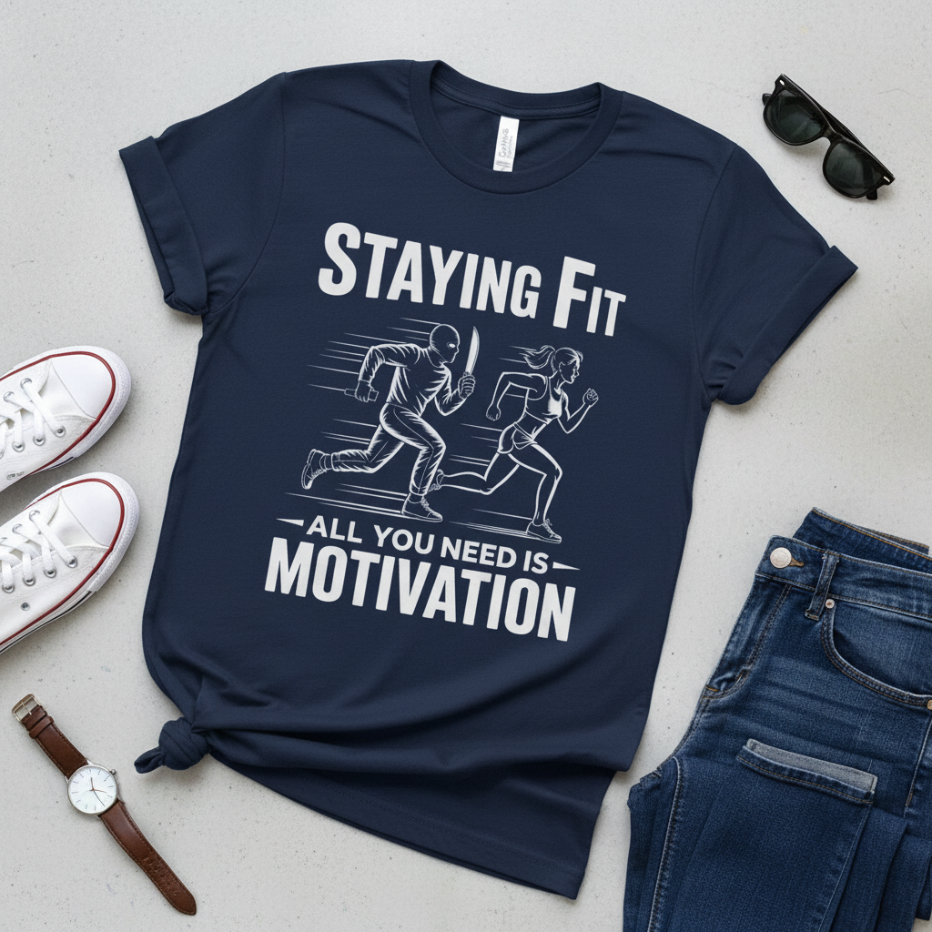 Staying Fit Motivation T-Shirt_pairing