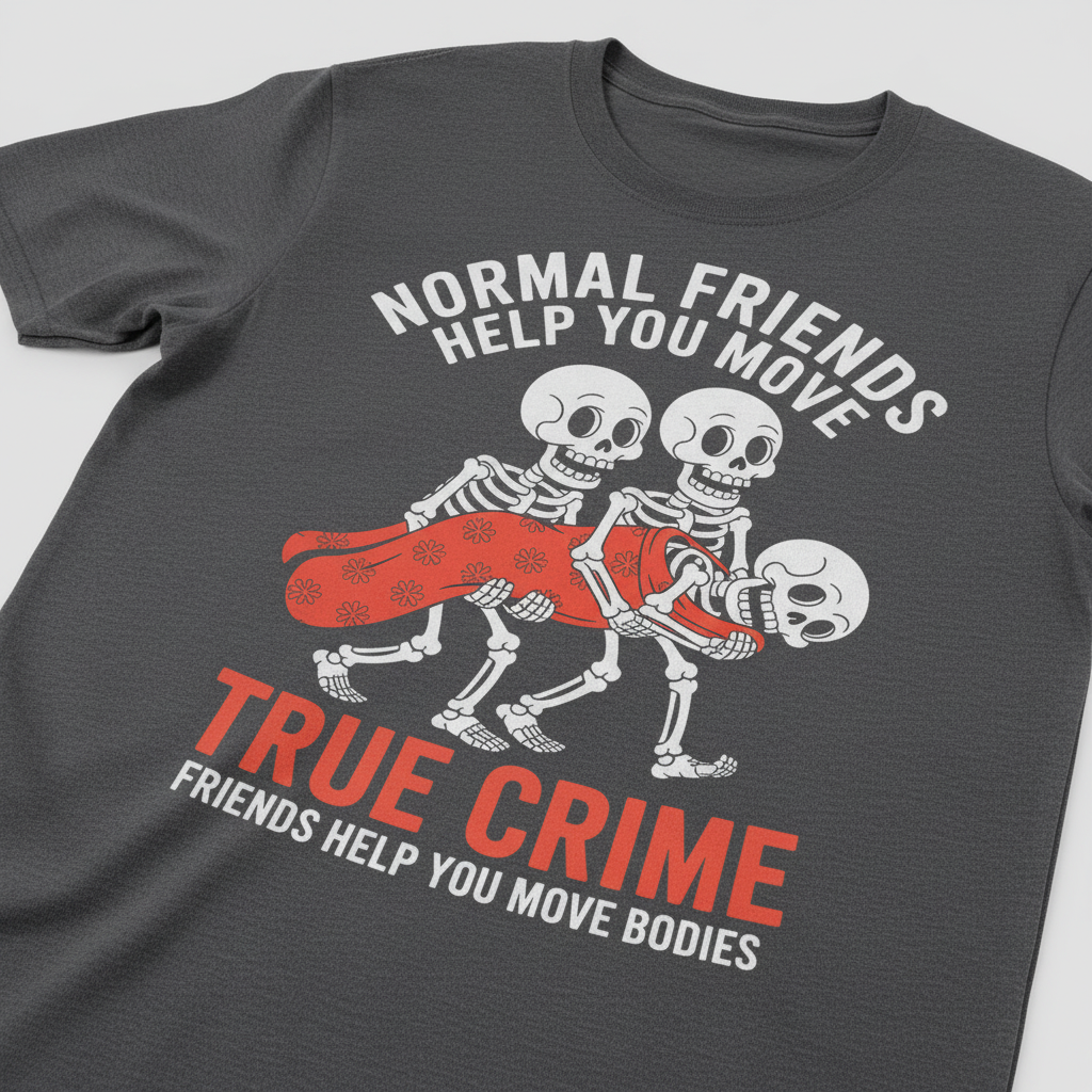 True Crime Skeleton Crew T-Shirt_closeup