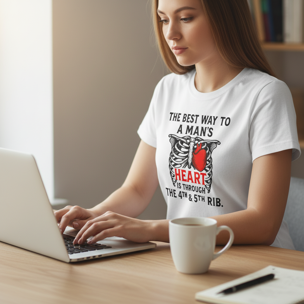 Shortcut To A Man's Heart T-Shirt_use