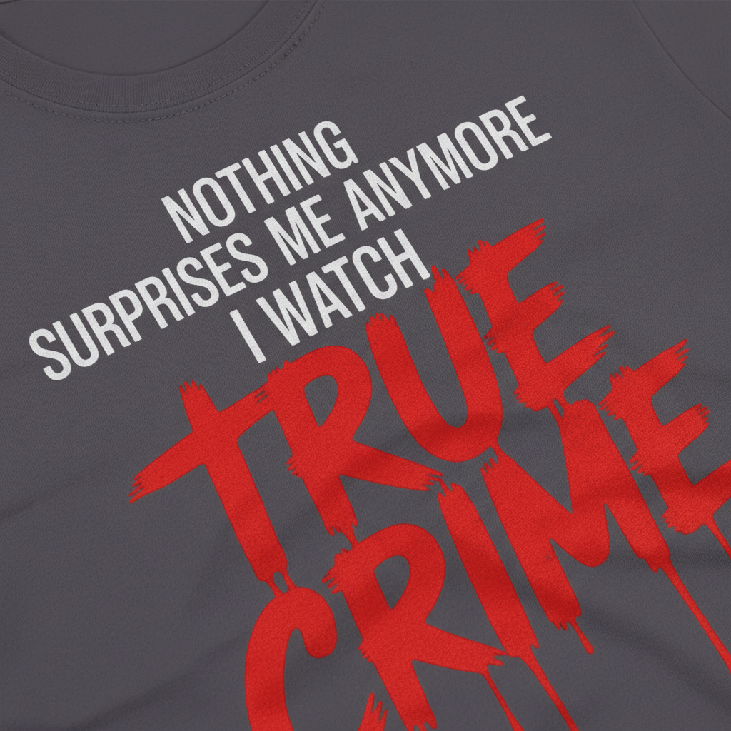 True Crime Fanatic T-Shirt_closeup