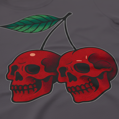 Cherry Skulls T-Shirt_closeup