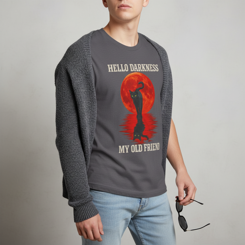 Hello Darkness Cat T-Shirt_pairing