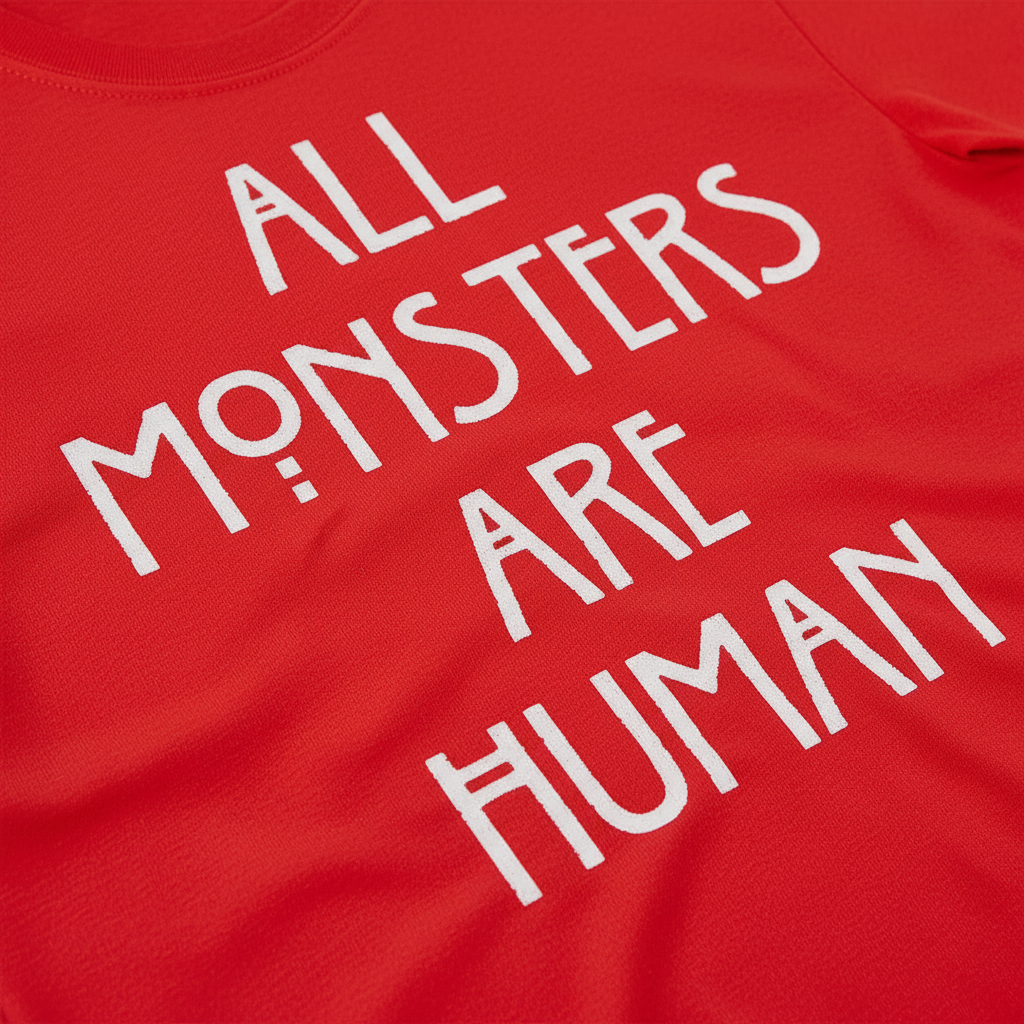 All Monsters Are Human T-Shirt_closeup