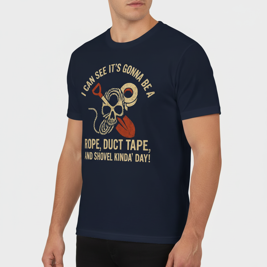 Rope, Duct Tape & Shovel T-Shirt_benefit