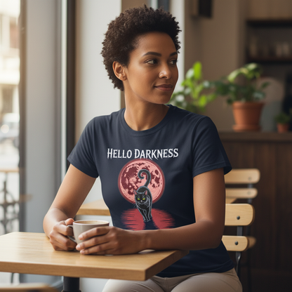 Hello Darkness Cat T-Shirt_use