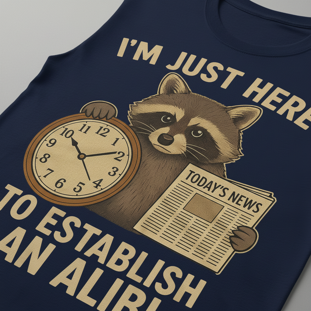Alibi Raccoon T-Shirt_closeup
