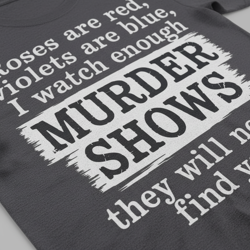 Murder Shows Poetry T-Shirt_closeup