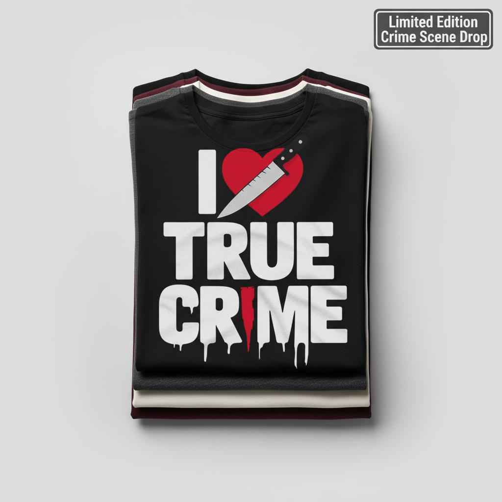 I Love True Crime T-Shirt_stacked_flatlay