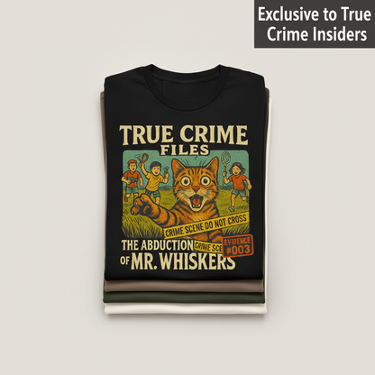 The Abduction of Mr. Whiskers T-Shirt_stacked_flatlay