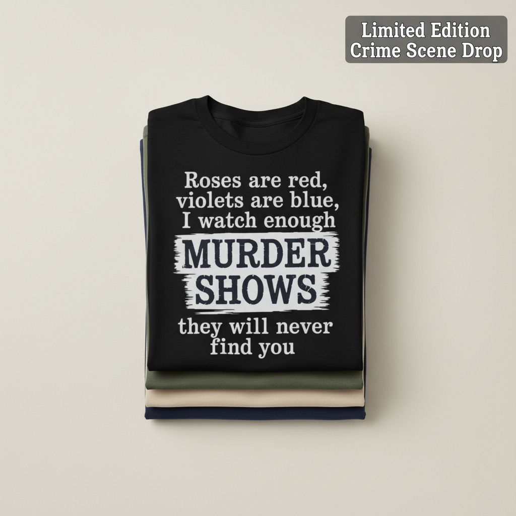Murder Shows Poetry T-Shirt_stacked_flatlay