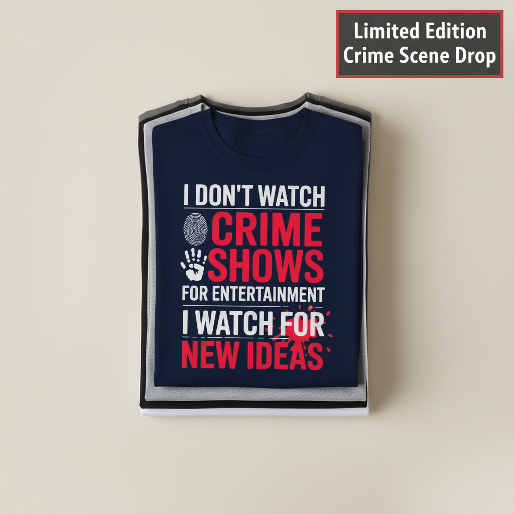 Crime Show Inspiration T-Shirt_stacked_flatlay