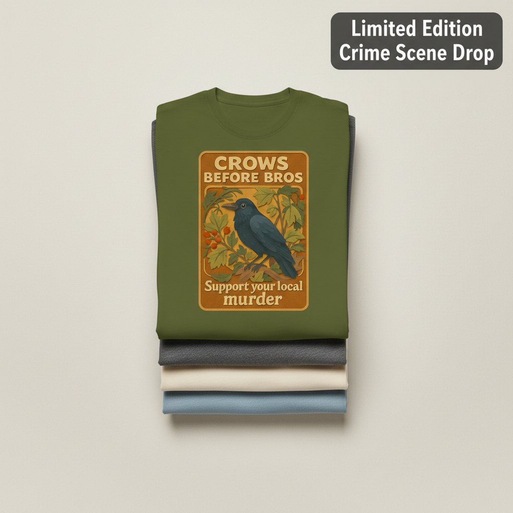 Crows Before Bros T-Shirt_stacked_flatlay