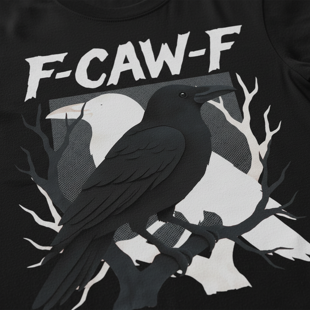F-CAW-F Raven Attitude T-Shirt_closeup