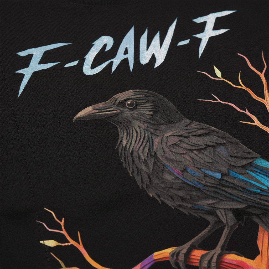 F-CAW-F Raven T-Shirt_closeup