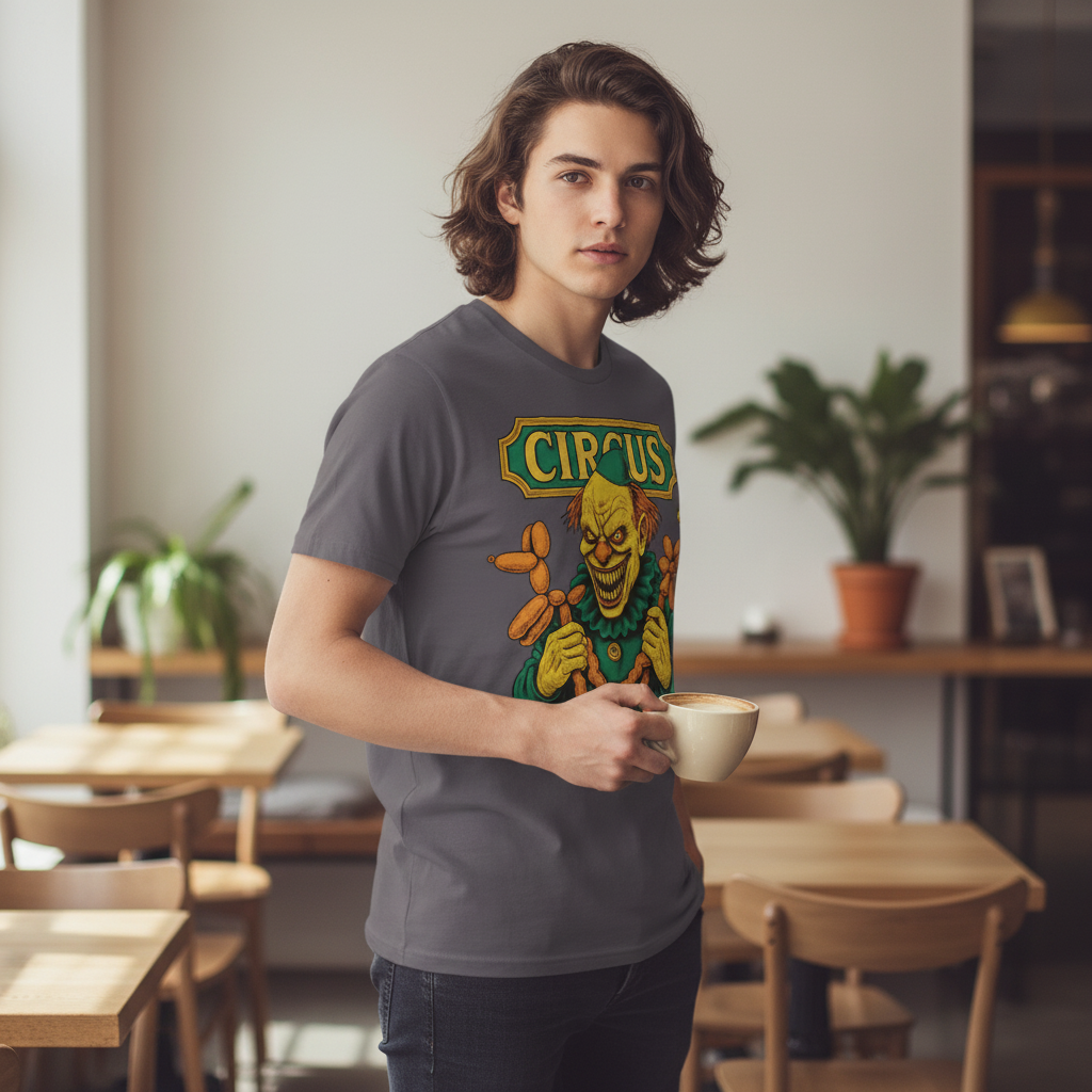 Creepy Circus Clown T-Shirt_lifestyle