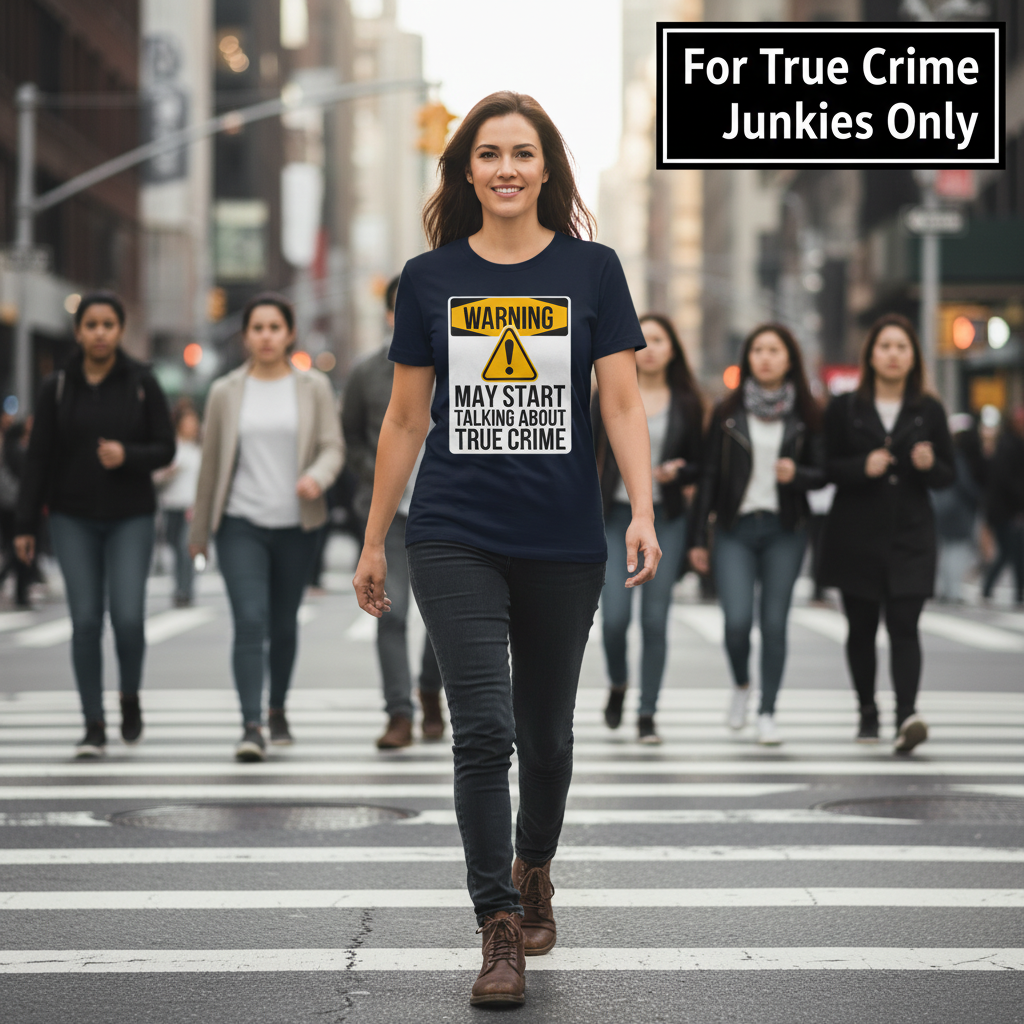 True Crime Warning T-Shirt_crowd_standout