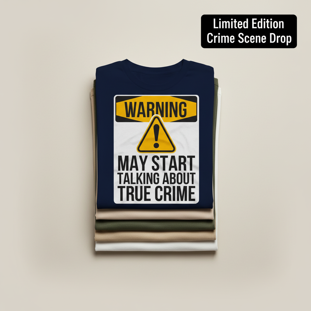 True Crime Warning T-Shirt_stacked_flatlay