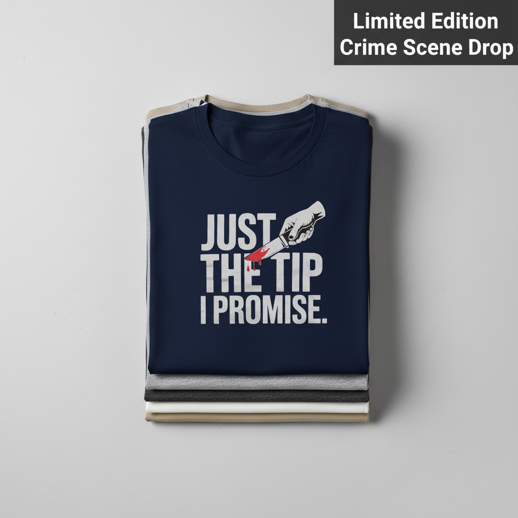 Just the Tip I Promise T-Shirt_stacked_flatlay