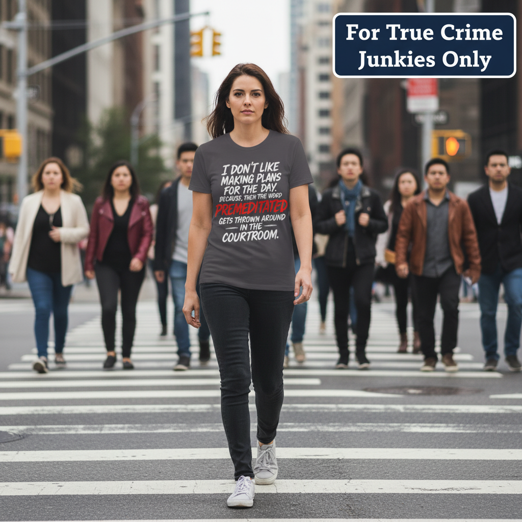 Premeditated Courtroom Humor T-Shirt_crowd_standout