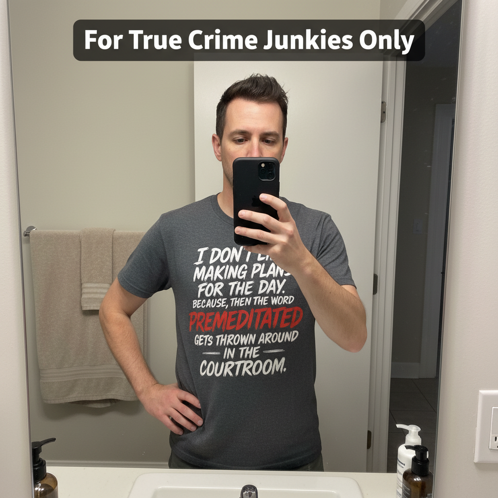 Premeditated Courtroom Humor T-Shirt_mirror_selfie