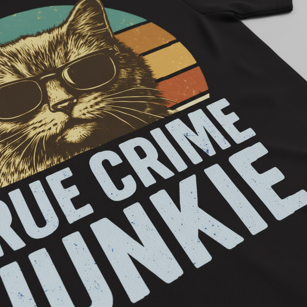 True Crime Junkie T-Shirt_closeup