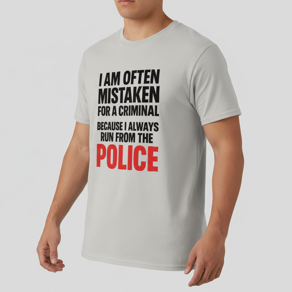 Run from the Police T-Shirt_space