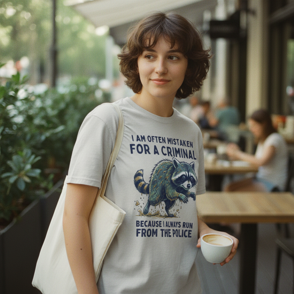 Runaway Raccoon T-Shirt_lifestyle