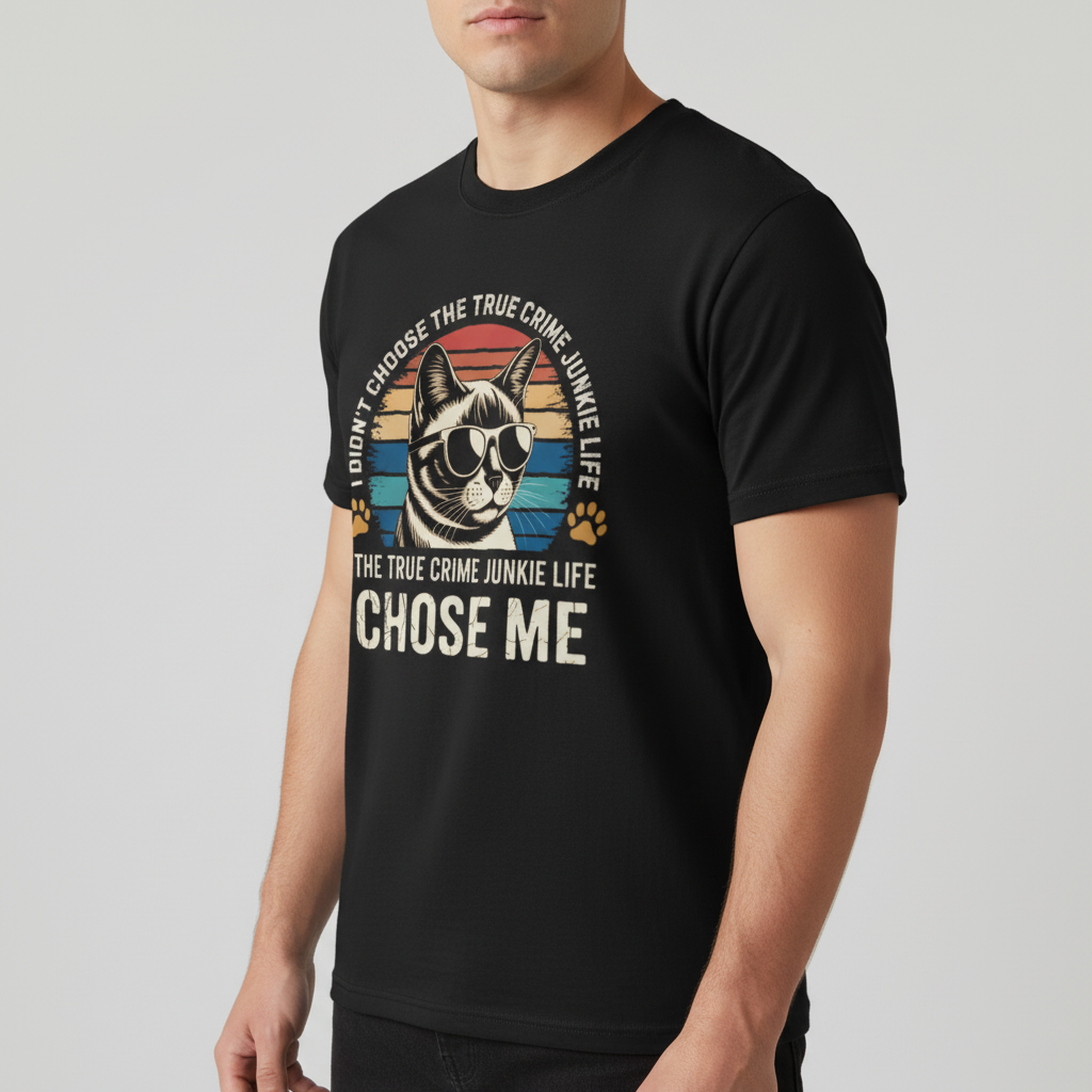 True Crime Cat Vibes T-Shirt_benefit