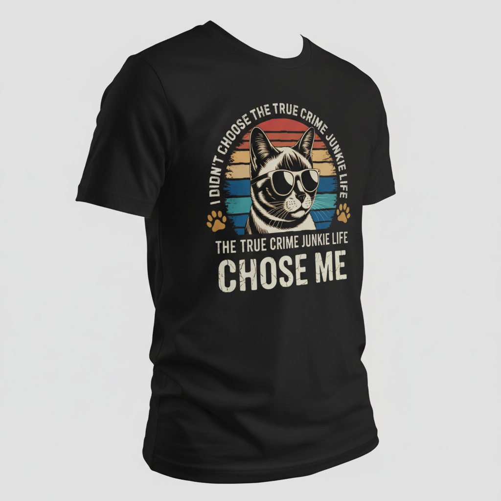 True Crime Cat Vibes T-Shirt_space