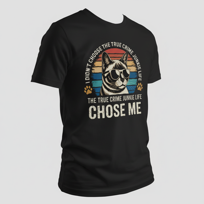 True Crime Cat Vibes T-Shirt_space