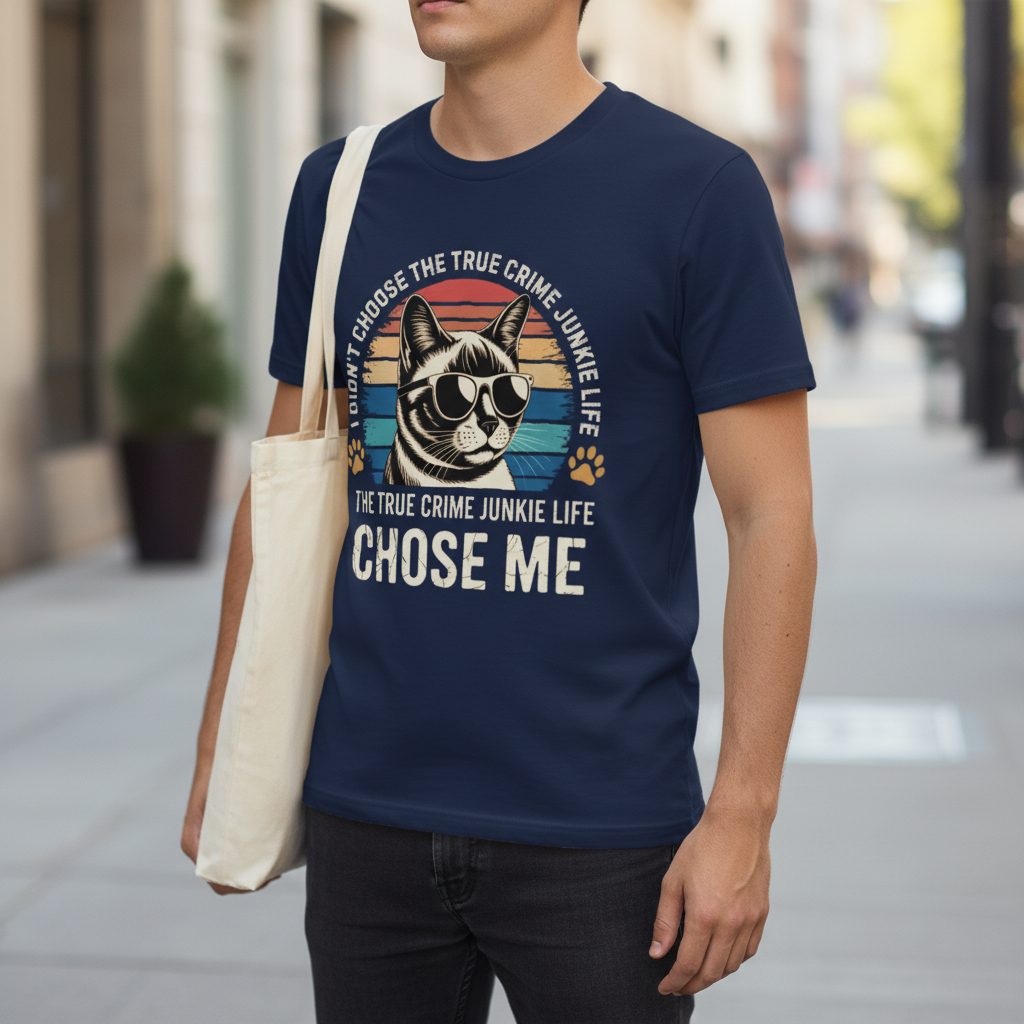 True Crime Cat Vibes T-Shirt_lifestyle