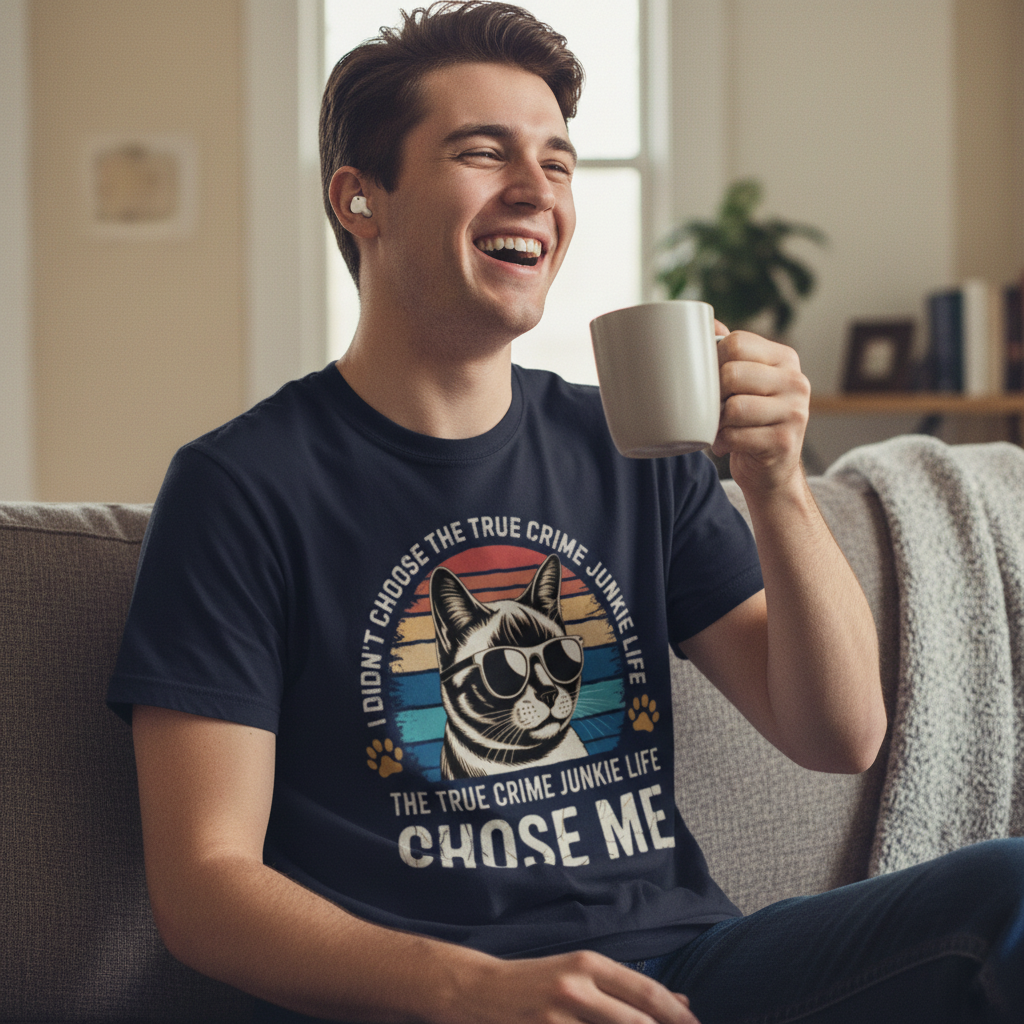 True Crime Cat Vibes T-Shirt_use