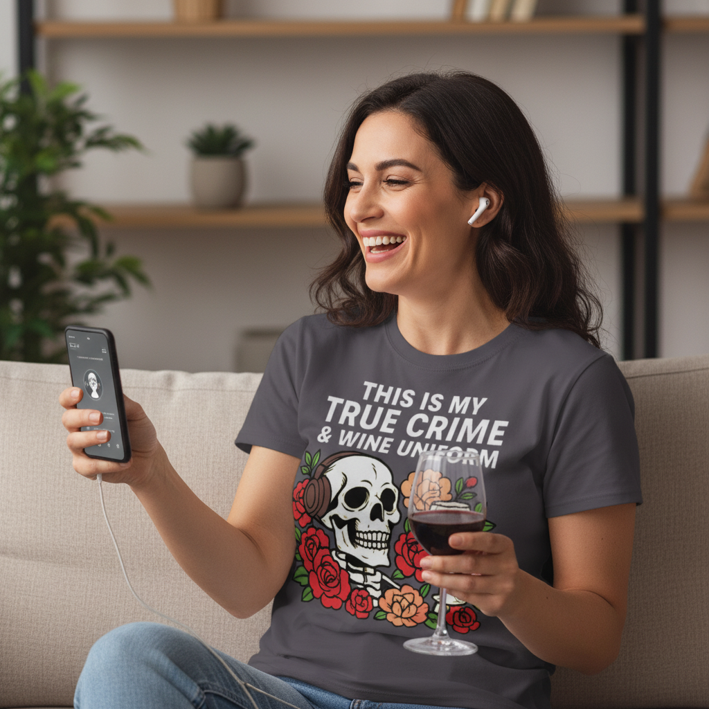 True Crime & Wine Uniform T-Shirt_use