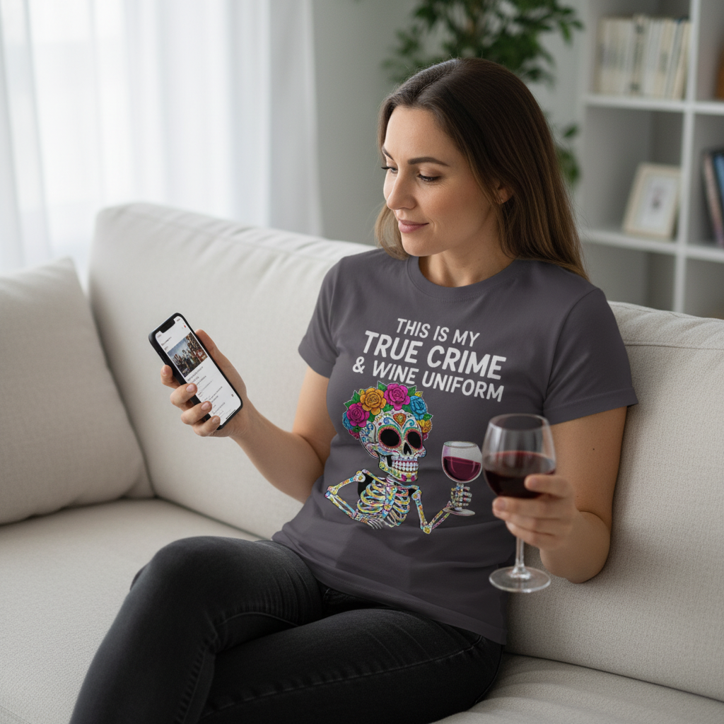 True Crime & Wine Uniform T-Shirt_use