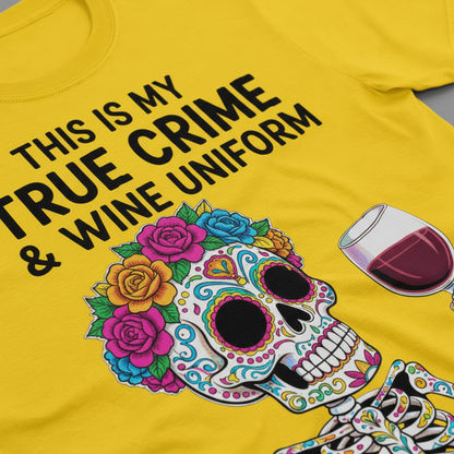 True Crime & Wine Uniform T-Shirt_closeup