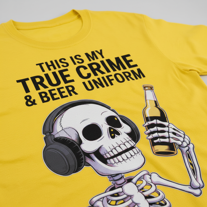True Crime & Beer Uniform T-Shirt_closeup