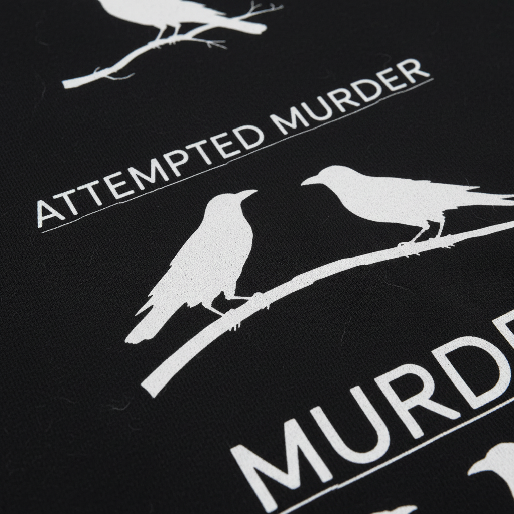 Crow Crime Scene T-Shirt_closeup